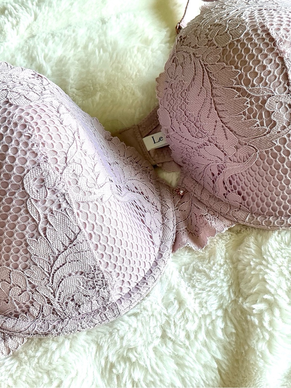 Le Mystere Lace Full Coverage Underwire Bra Dusty Pink 34DD/E